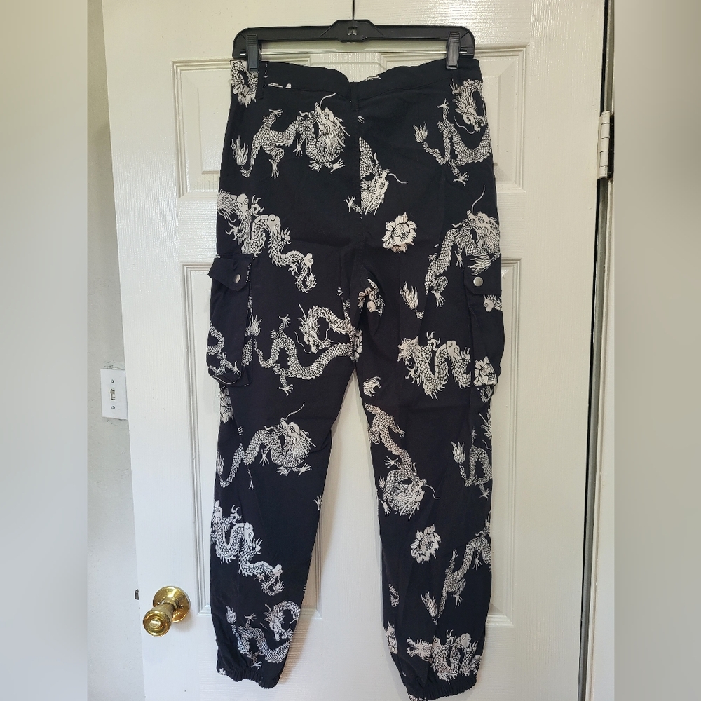 Dragon Print Cargo Pants